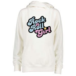 Rock N Roll Girl Womens Funnel Neck Pullover Hood