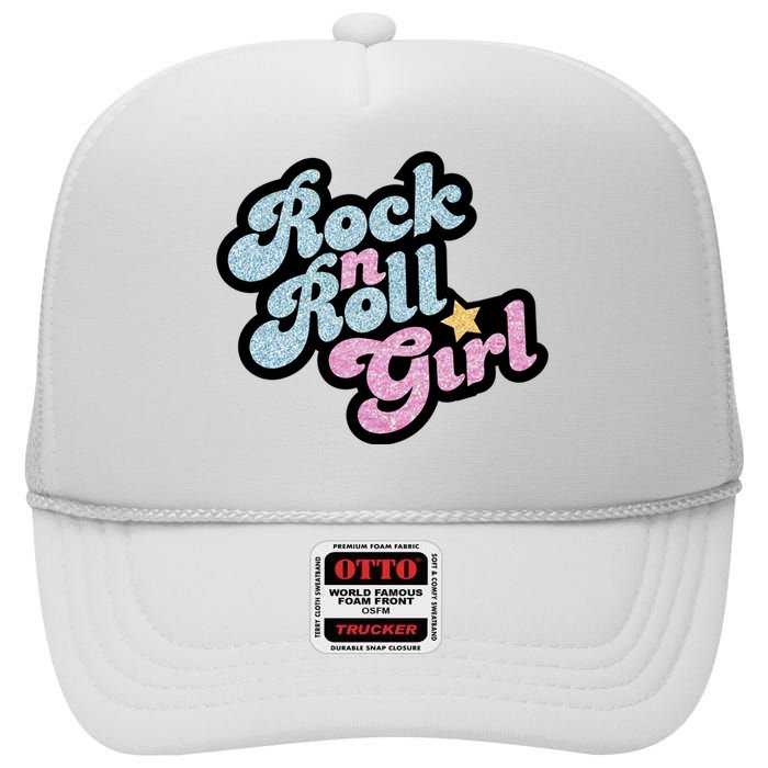 Rock N Roll Girl High Crown Mesh Back Trucker Hat