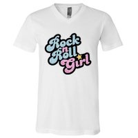 Rock N Roll Girl V-Neck T-Shirt