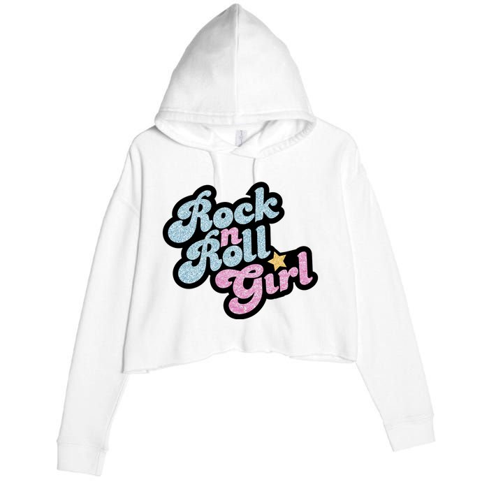 Rock N Roll Girl Crop Fleece Hoodie