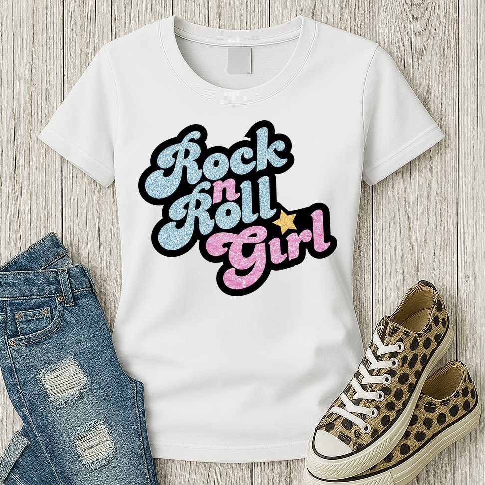 Rock N Roll Girl Womens T-Shirt