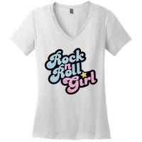 Rock N Roll Girl Women's V-Neck T-Shirt