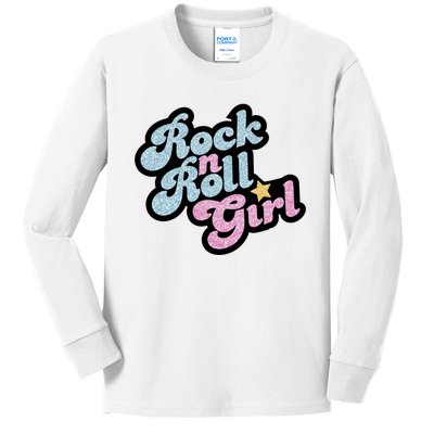 Rock N Roll Girl Kids Long Sleeve Shirt