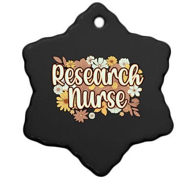 Research Nurse Research Nursing Flowers Gift Ceramic Star Ornament