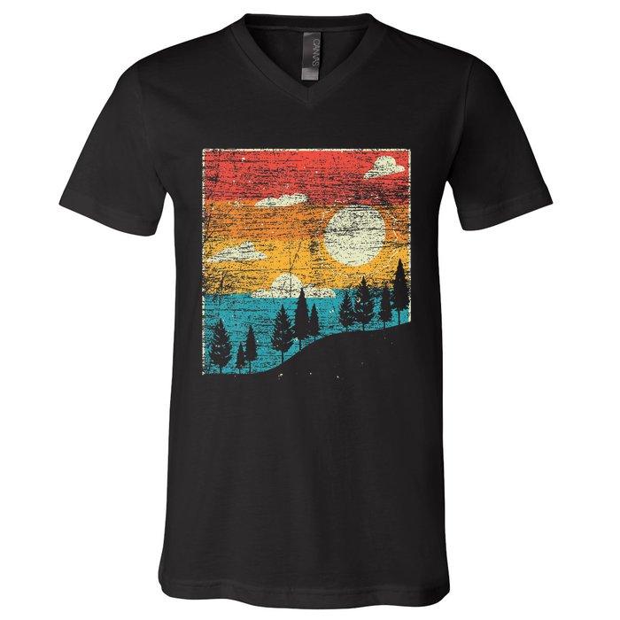 Retro Nature V-Neck T-Shirt