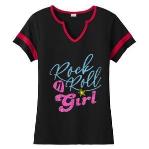 Rock N Roll Girl Purple Darla Ladies Halftime Notch Neck Tee