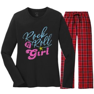 Rock N Roll Girl Purple Darla Women's Long Sleeve Flannel Pajama Set 