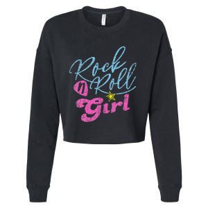 Rock N Roll Girl Purple Darla Cropped Pullover Crew