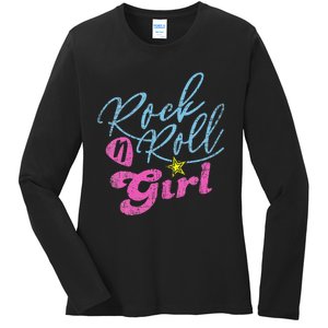 Rock N Roll Girl Purple Darla Ladies Long Sleeve Shirt