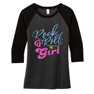 Rock N Roll Girl Purple Darla Women's Tri-Blend 3/4-Sleeve Raglan Shirt