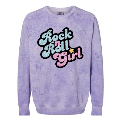 Rock N Roll Girl Colorblast Crewneck Sweatshirt