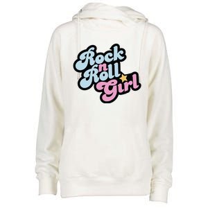 Rock N Roll Girl Womens Funnel Neck Pullover Hood