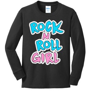 Rock N Roll Girl Music Fan Kids Long Sleeve Shirt