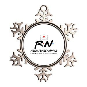 Registered Nurse Risking Our Lives Everyday Metallic Star Ornament