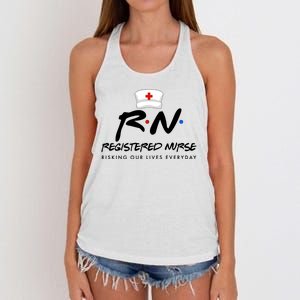 Registered Nurse Risking Our Lives Everyday Women's Knotted Racerback Tank