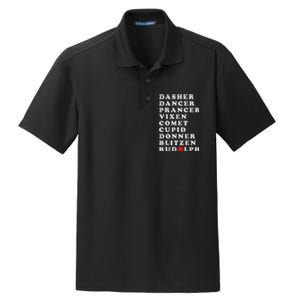 Red Nose Reindeer Christmas Reindeer Xmas Dry Zone Grid Polo