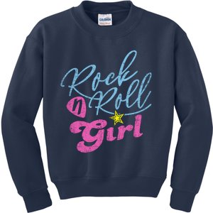 Rock N Roll Girl Purple Kids Sweatshirt