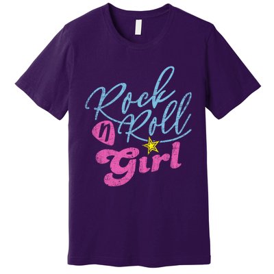 Rock N Roll Girl Purple Premium T-Shirt