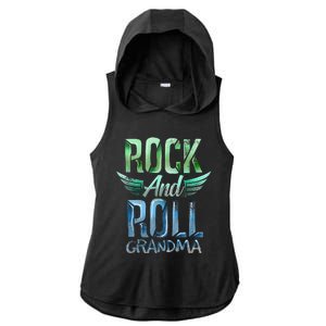 Rock n Roll Grandma' Cool Rock n Roll Mother's Day Ladies PosiCharge Tri-Blend Wicking Draft Hoodie Tank