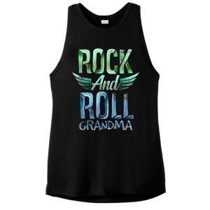 Rock n Roll Grandma' Cool Rock n Roll Mother's Day Ladies PosiCharge Tri-Blend Wicking Tank