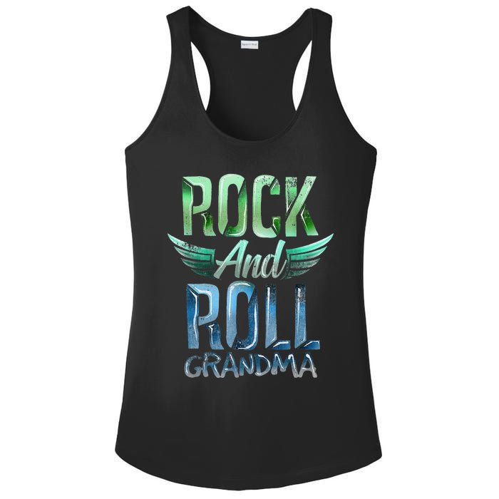 Rock n Roll Grandma' Cool Rock n Roll Mother's Day Ladies PosiCharge Competitor Racerback Tank