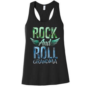 Rock n Roll Grandma' Cool Rock n Roll Mother's Day Women's Racerback Tank