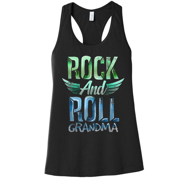 Rock n Roll Grandma' Cool Rock n Roll Mother's Day Women's Racerback Tank