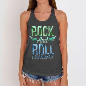 Rock n Roll Grandma' Cool Rock n Roll Mother's Day Women's Knotted Racerback Tank