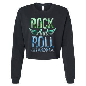 Rock n Roll Grandma' Cool Rock n Roll Mother's Day Cropped Pullover Crew