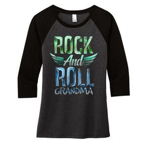 Rock n Roll Grandma' Cool Rock n Roll Mother's Day Women's Tri-Blend 3/4-Sleeve Raglan Shirt