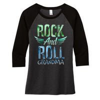 Rock n Roll Grandma' Cool Rock n Roll Mother's Day Women's Tri-Blend 3/4-Sleeve Raglan Shirt