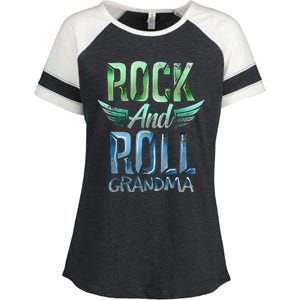 Rock n Roll Grandma' Cool Rock n Roll Mother's Day Enza Ladies Jersey Colorblock Tee