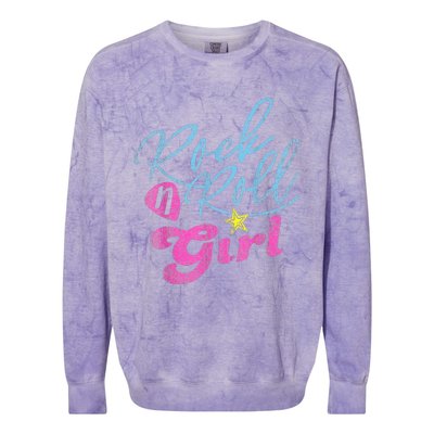 Rock N Roll Girl Purple Darla Colorblast Crewneck Sweatshirt