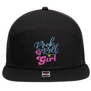 Rock N Roll Girl Purple Darla 7 Panel Mesh Trucker Snapback Hat