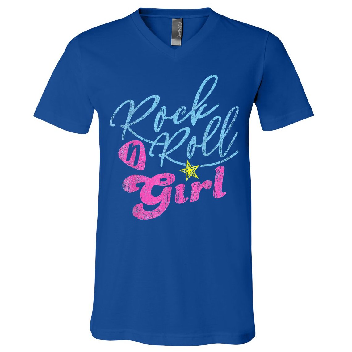 Rock N Roll Girl Purple Darla V-Neck T-Shirt