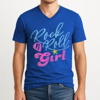 Rock N Roll Girl Purple Darla V-Neck T-Shirt