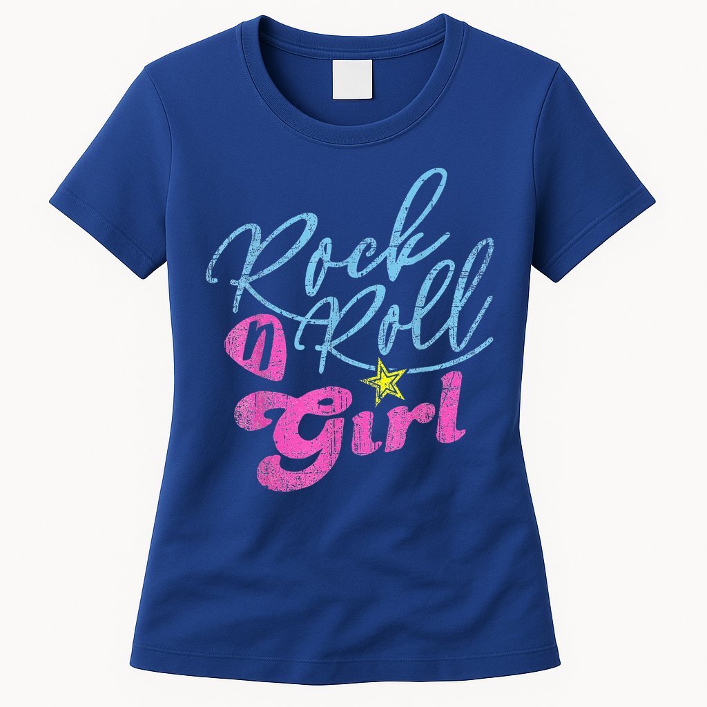 Rock N Roll Girl Purple Darla Womens T-Shirt