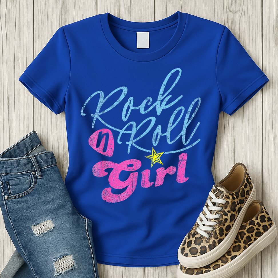 Rock N Roll Girl Purple Darla Womens T-Shirt