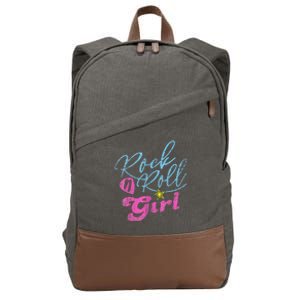 Rock N Roll Girl Purple Darla Cotton Canvas Backpack