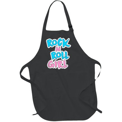 Rock N Roll Girl Cute Rockstar Concert Full-Length Apron With Pockets