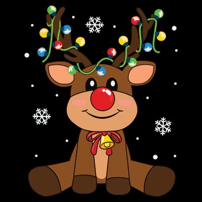 Red Nose Rudolph Reindeer Costumes Christmas Family Matching T-Shirt