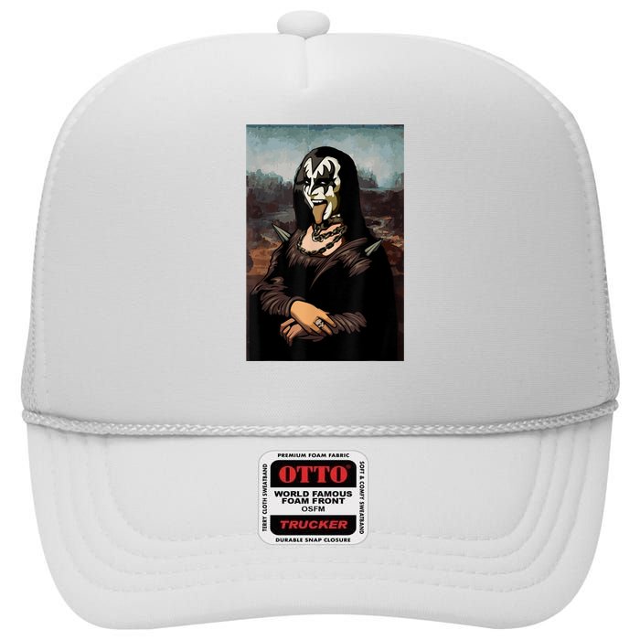 Rock N Roll Band Lazy Halloween Costume Rocker Music Lover High Crown Mesh Back Trucker Hat