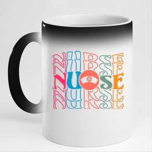 Retro Nurse 11oz Black Color Changing Mug