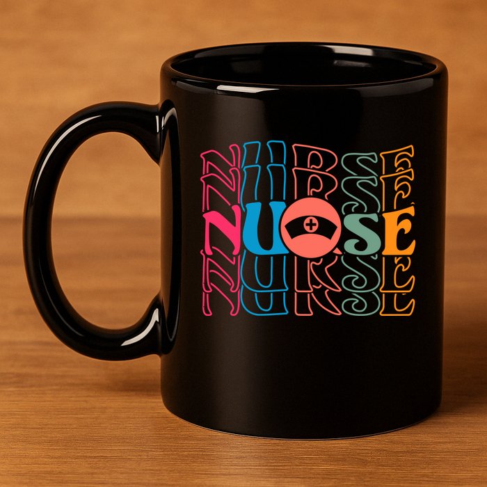 Retro Nurse 11oz C Handle Ceramic Mug