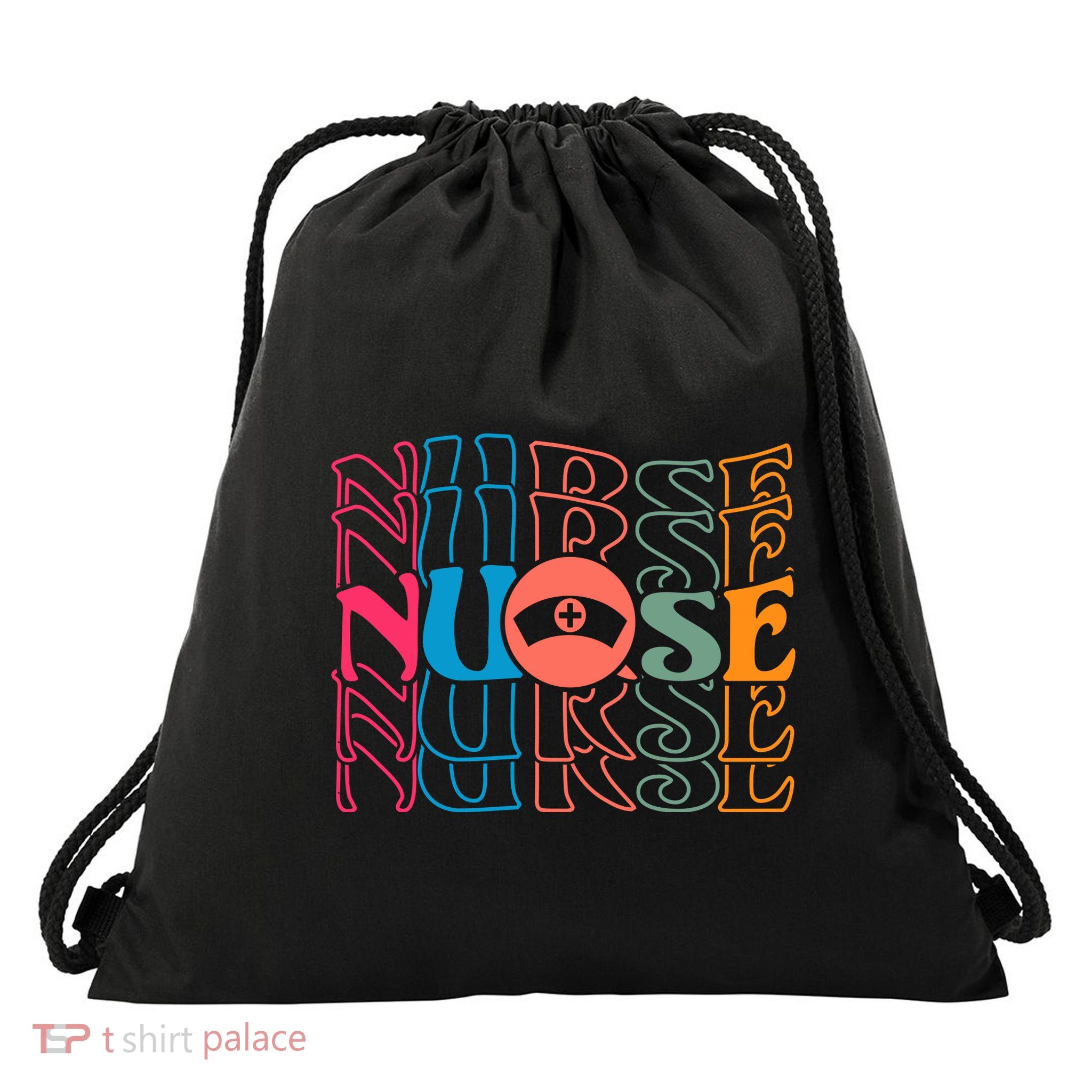 Retro Nurse Drawstring Bag