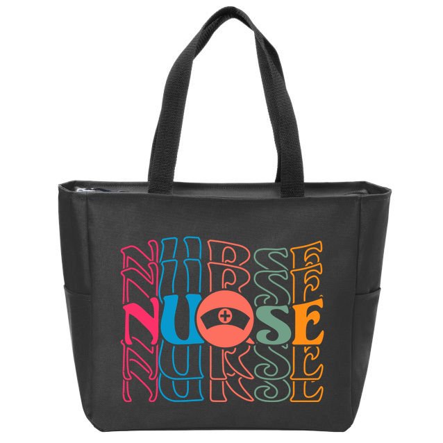 Retro Nurse Zip Tote Bag