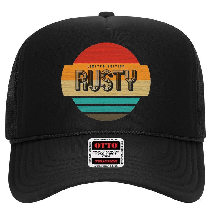 Rusty Name Retro Vintage Sunset Limited Edition High Crown Mesh Back Trucker Hat