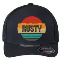 Rusty Name Retro Vintage Sunset Limited Edition Flexfit Unipanel Trucker Cap