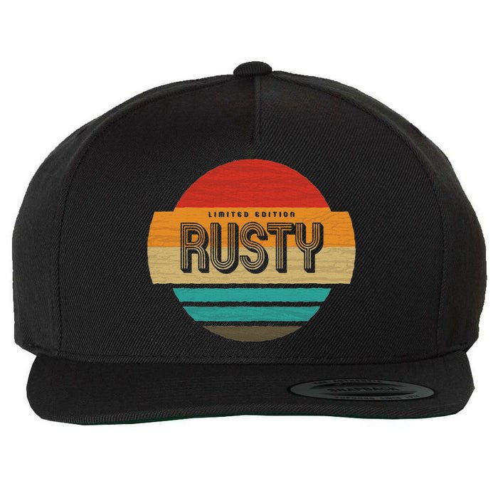 Rusty Name Retro Vintage Sunset Limited Edition Wool Snapback Cap