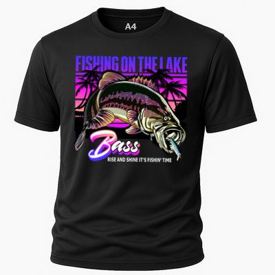 Rise N Shine Its Fishing Time Bass Lake Performance Shirt
